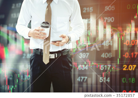 Businessman Using smartphone digital stock market Businessman Using smartphone digital stock market 35172857