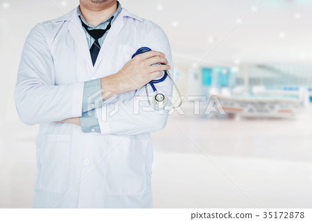 Doctor holding a stethoscope on Hospital Doctor holding a stethoscope on Hospital 35172878