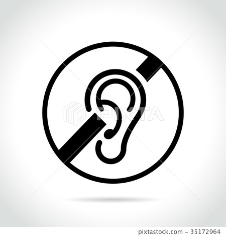 deaf icon on white background - Stock Illustration [35172964] - PIXTA