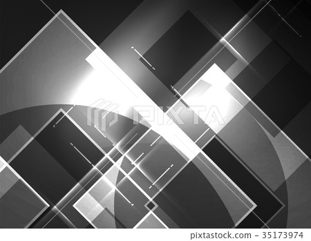 Glowing squares in the dark, digital abstract Glowing squares in the dark, digital abstract 35173974