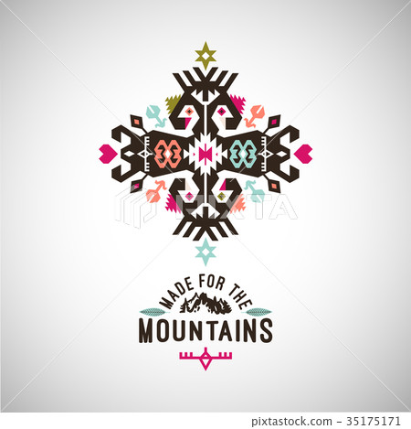 Vector colorful decorative element on native style 35175171