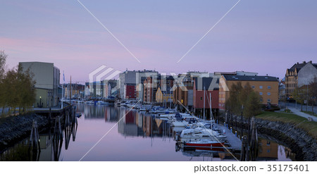 Marina in Trondheim city, Norway 35175401