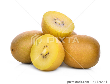 whole and half of yellow or gold kiwi fruit whole and half of yellow or gold kiwi fruit 35176551