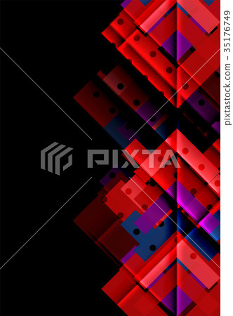 Colorful triangles and arrows on dark background 35176749