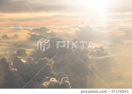 Cloud Top view from airplane window Cloud Top view from airplane window 35176841