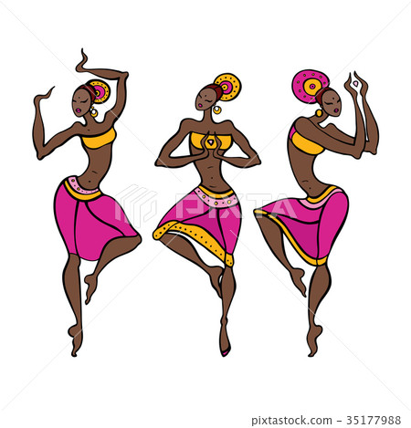 Dancing woman in ethnic style. 35177988
