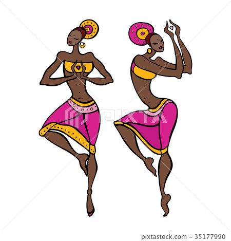 Dancing woman in ethnic style. 35177990