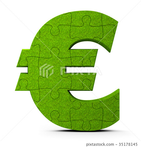 Green puzzle euro sign Green puzzle euro sign 35178145