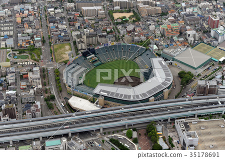 阪神甲子園體育場鳥瞰圖 35178691