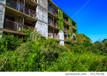 Abandoned high-rise apartment building Ikeshima Coal Mine Nagasaki Abandoned high-rise apartment building Ikeshima Coal Mine Nagasaki 35179196