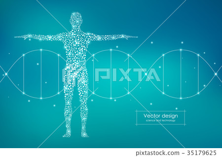 Abstract human body with molecules DNA. Medicine 35179625