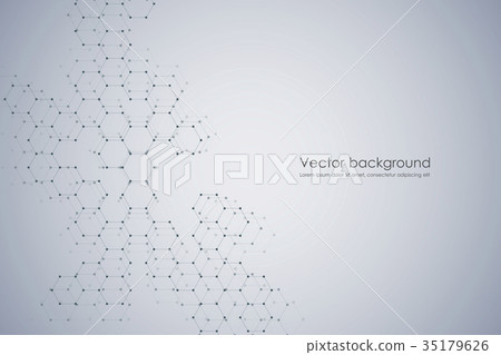 Abstract hexagonal molecule background, genetic 35179626