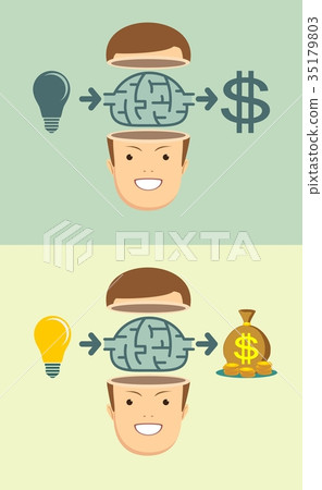 businessman Creates money from the idea. 35179803