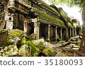 Sunlit ruins of Angkor Wat temple 35180093
