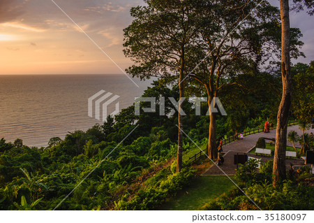 Tropical seashore Sunset from a viewpoint on Koh C Tropical seashore Sunset from a viewpoint on Koh C 35180097