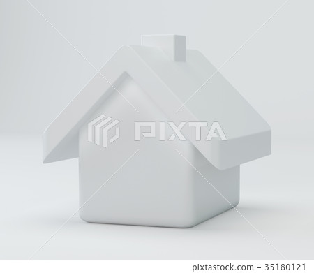White house on gray background. Icon 3d rendering 35180121