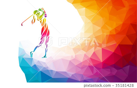 Silhouette of woman golf player. Vector eps10 35181428