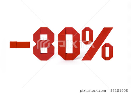Origami text of discount sale 80 percent Origami text of discount sale 80 percent 35181908