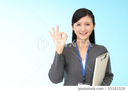 A happy business woman A happy business woman 35182329
