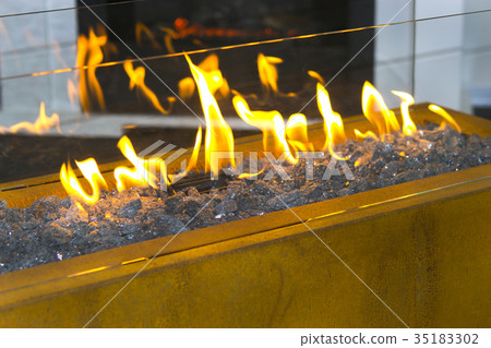 Modern bio fireplot on ethanol gas 35183302