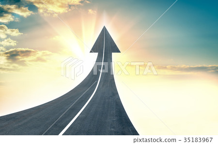 highway road going up as an arrow highway road going up as an arrow 35183967