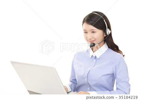 A smiling operator A smiling operator 35184219