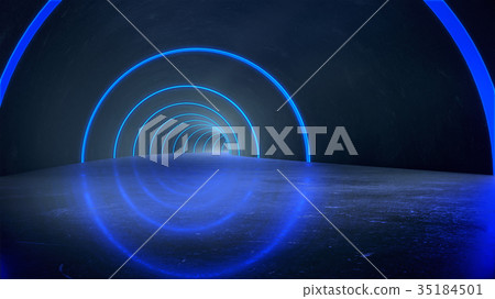 Pipe,Long dark Tunnel  with futuristic light. 35184501