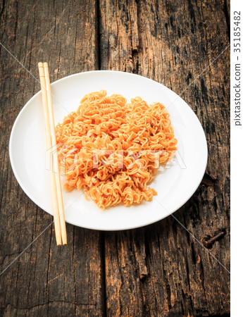 Noodle on white plate 35185482