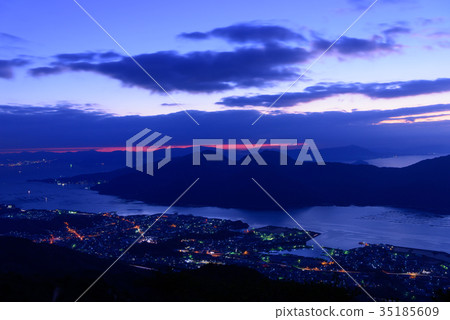 A night view of Hiroshima A view from Mt. 35185609