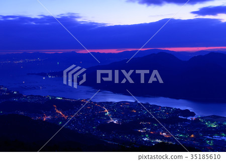 A night view of Hiroshima A view from Mt. 35185610