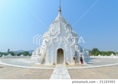 Hsinbyume or Myatheindan pagoda in Mingun 35185993
