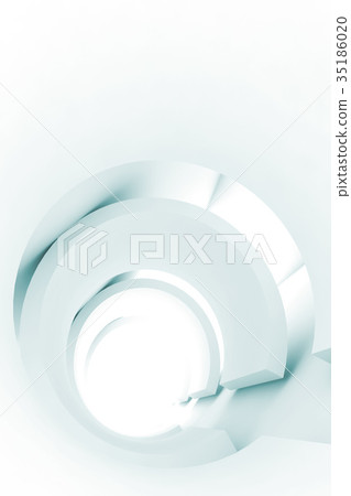 Abstract tunnel interior, vertical digital 3d