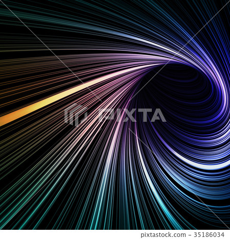 Colorful spiral tunnel of glowing lines over black 35186034