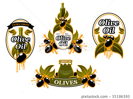 Vector icon of olives for organic olive oil Vector icon of olives for organic olive oil 35186393