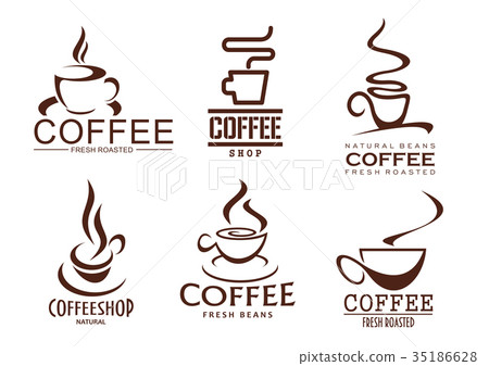 Vector icons set of coffee cups for cafeteria cafe 35186628