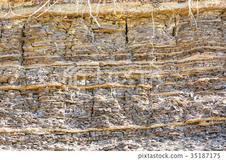 Layers of sedimentary sandstone rock Layers of sedimentary sandstone rock 35187175