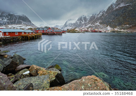 A village on Lofoten Islands, Norway 35188468