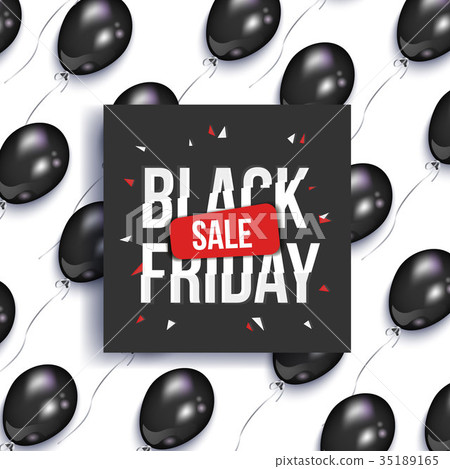 Black Friday sale banner, flyer with balloons 35189165