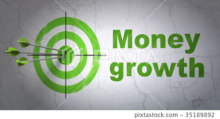 Banking concept: target and Money Growth on wall Banking concept: target and Money Growth on wall 35189892