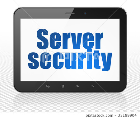 Privacy concept: Tablet Pc Computer with Server Privacy concept: Tablet Pc Computer with Server 35189904
