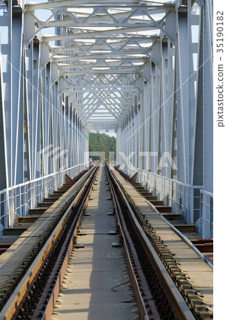 Rails of railway bridge Rails of railway bridge 35190182