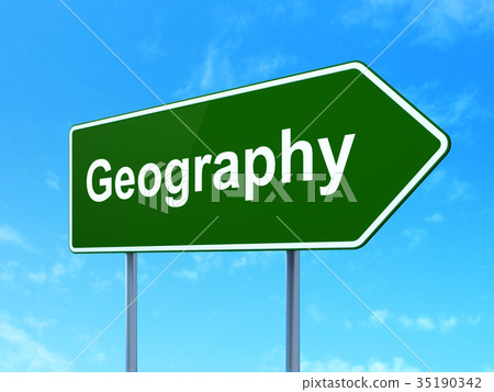 Learning concept: Geography on road sign 35190342