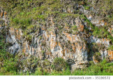 The rocks formation background texture covered 35190572
