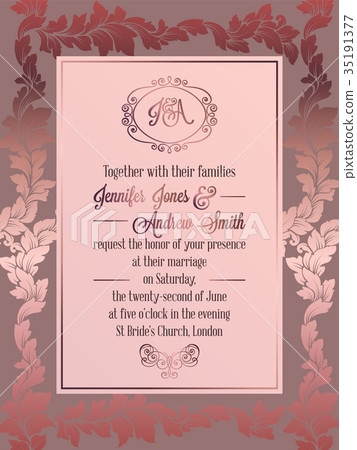 Vintage baroque style wedding invitation card Vintage baroque style wedding invitation card 35191377