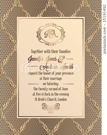 Vintage baroque style wedding invitation card Vintage baroque style wedding invitation card 35191492