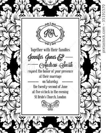 Damask victorian brocade pattern design  35191570