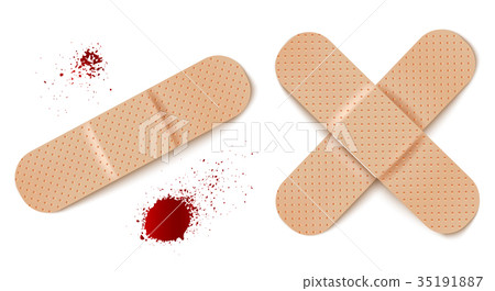 aid bandages and blood drops. aid bandages and blood drops. 35191887