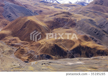 multi-colored mountains landscape 35195285