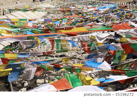 Tibetan Buddhist flags of the Himalayas Tibetan Buddhist flags of the Himalayas 35196272