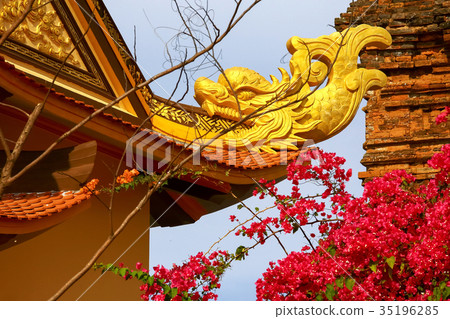 The decoration of the temple in Asia 35196285